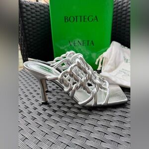 Bottega Veneta Stretch Metallic Leather Sandals